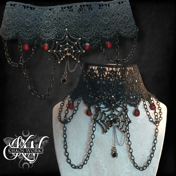 Khaos Workz Jewelry - Lace spider choker